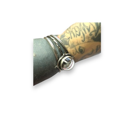 Sterling silver dice die cuff bracelet by RISH handmade artisan instagram large - Picture 3 of 8